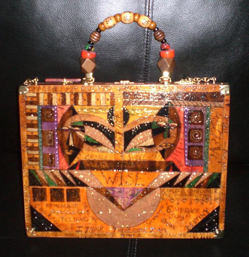 Hand Painted/Hand Etched Cigar Box Purse 